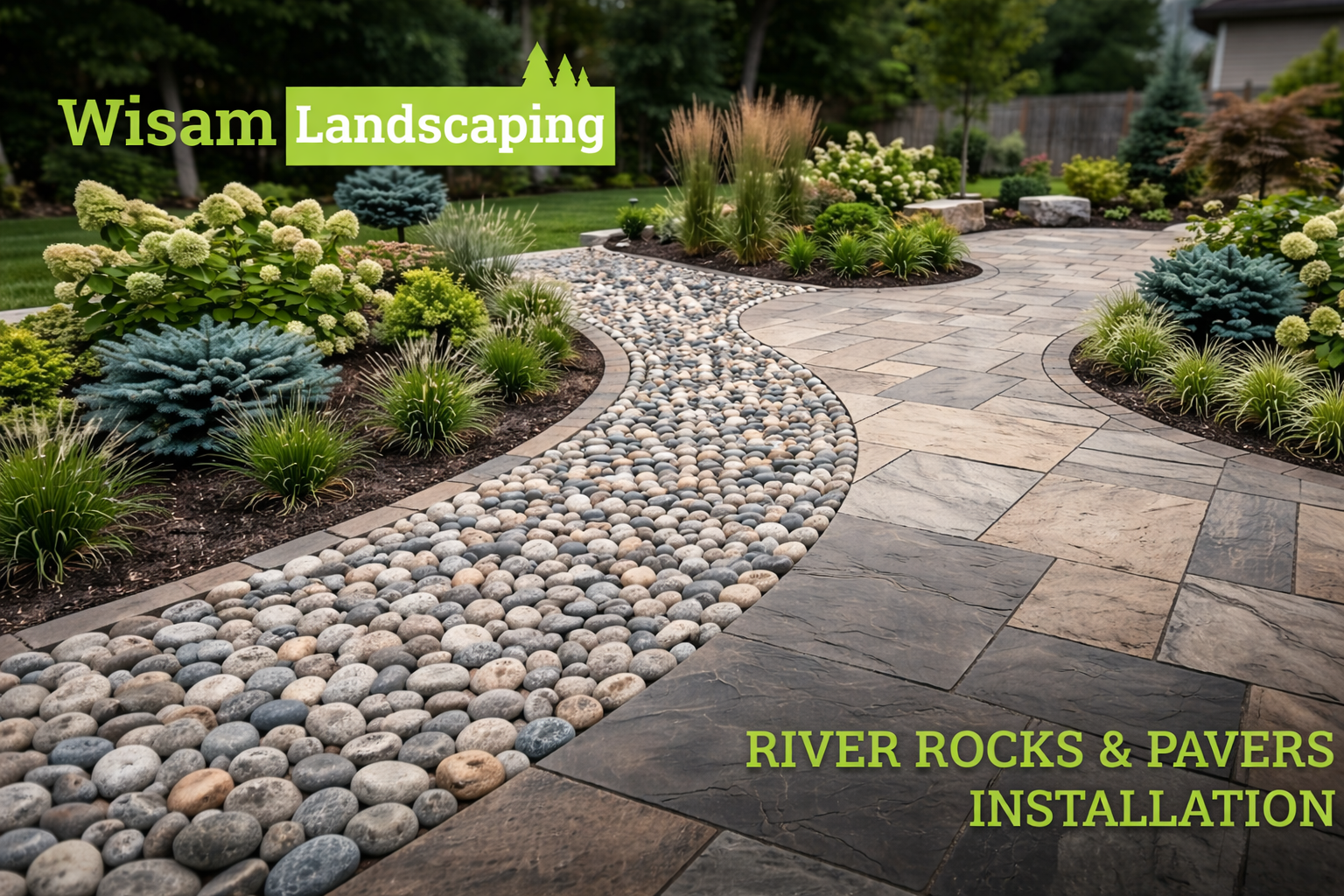 river rocks & pavers installation in Vancouver