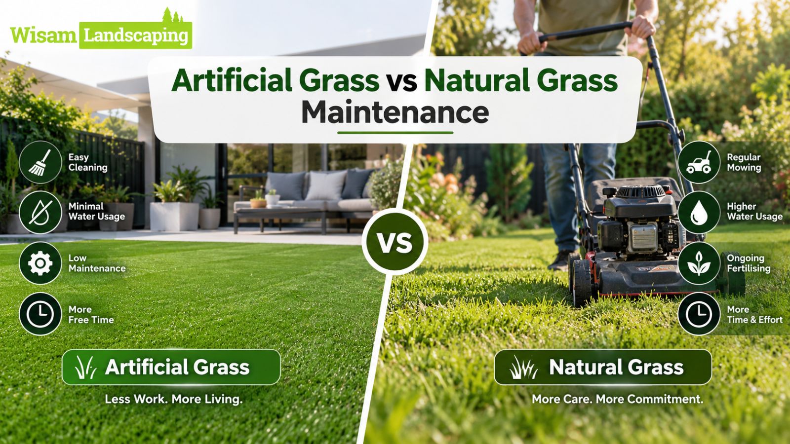 Artificial Grass vs Natural Grass Maintenance