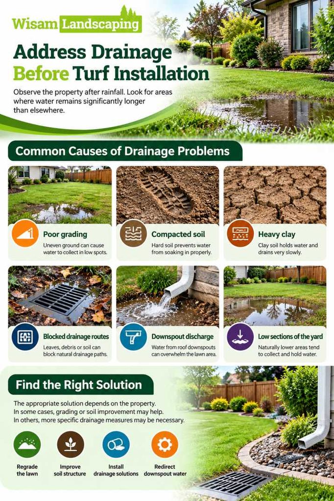 Address Drainage Before Turf Installation
